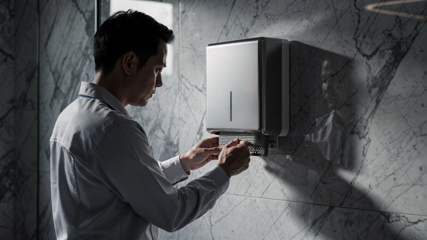 checking a hand dryer filter