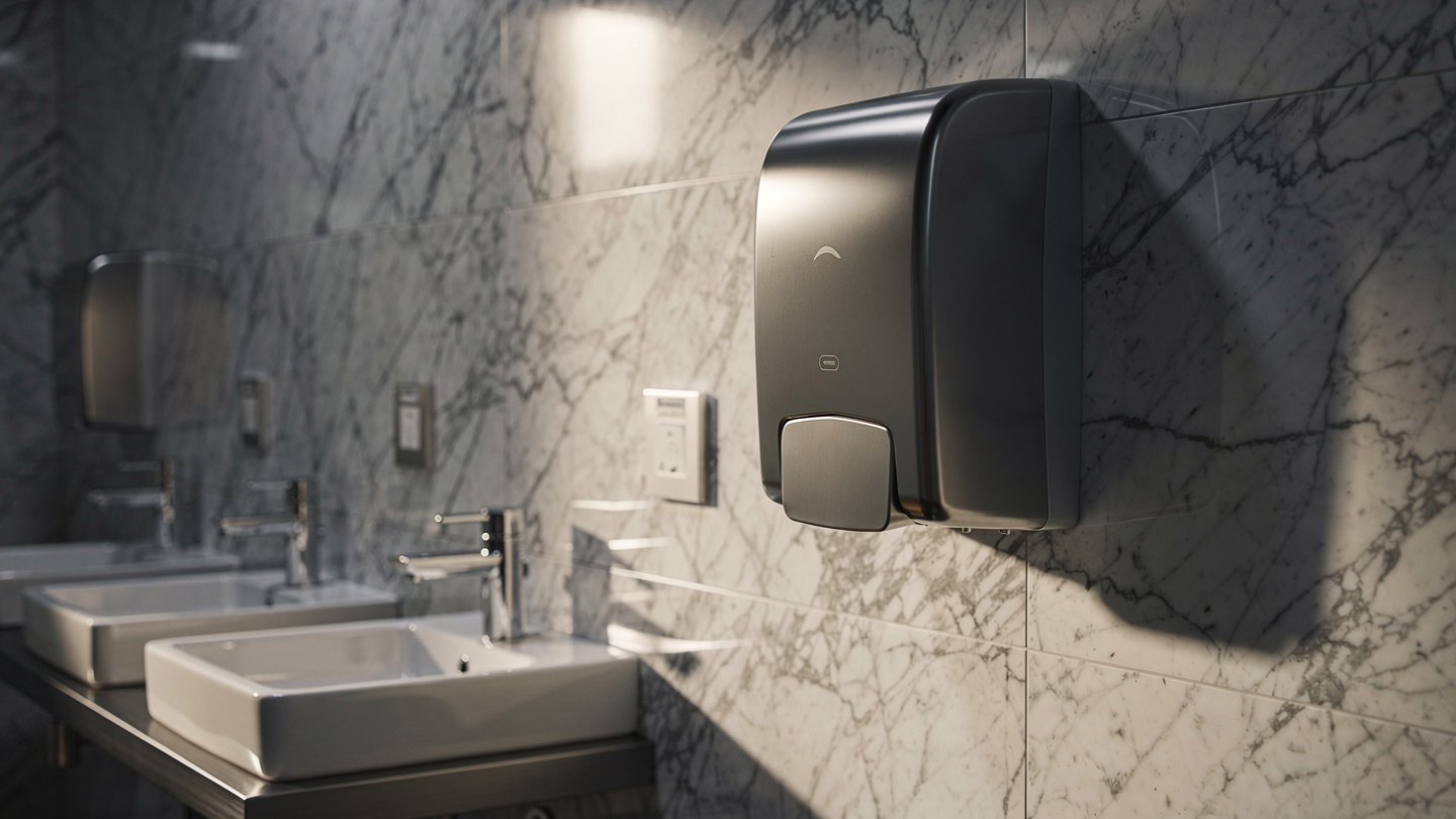 hand dryers in high traffic commercial washroom